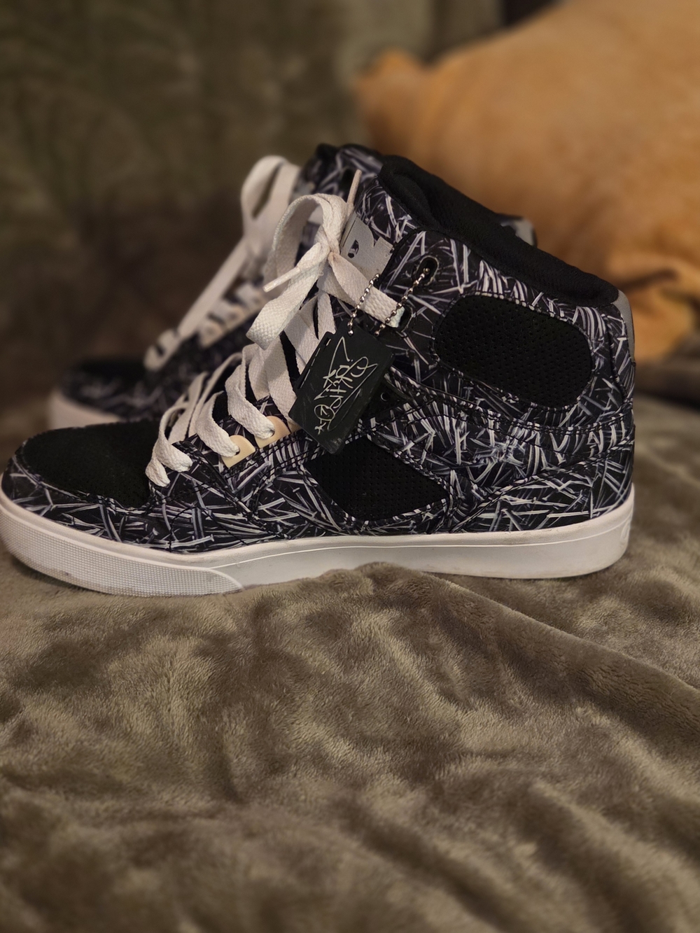 Osiris NYC 83 VULC Black and White High-Top Sneakers